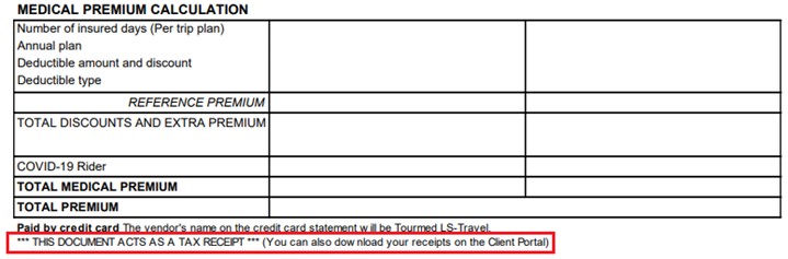 cra claim travel medical insurance